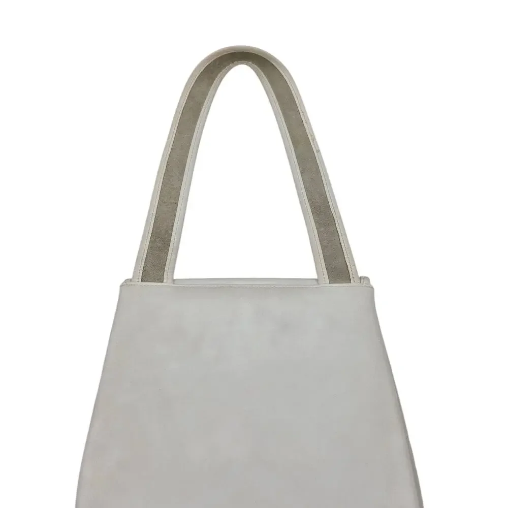 RARE Vintage 70s Bonnie Cashin For Meyers White Leather Flat Body Shoulder Bag